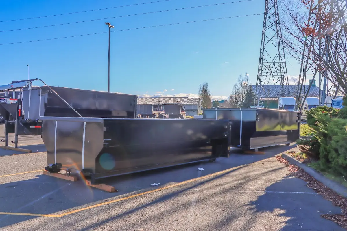 Roll-off dumpster ready for waste disposal at job site for 12 Yard Dumpster Rental in Saugerties